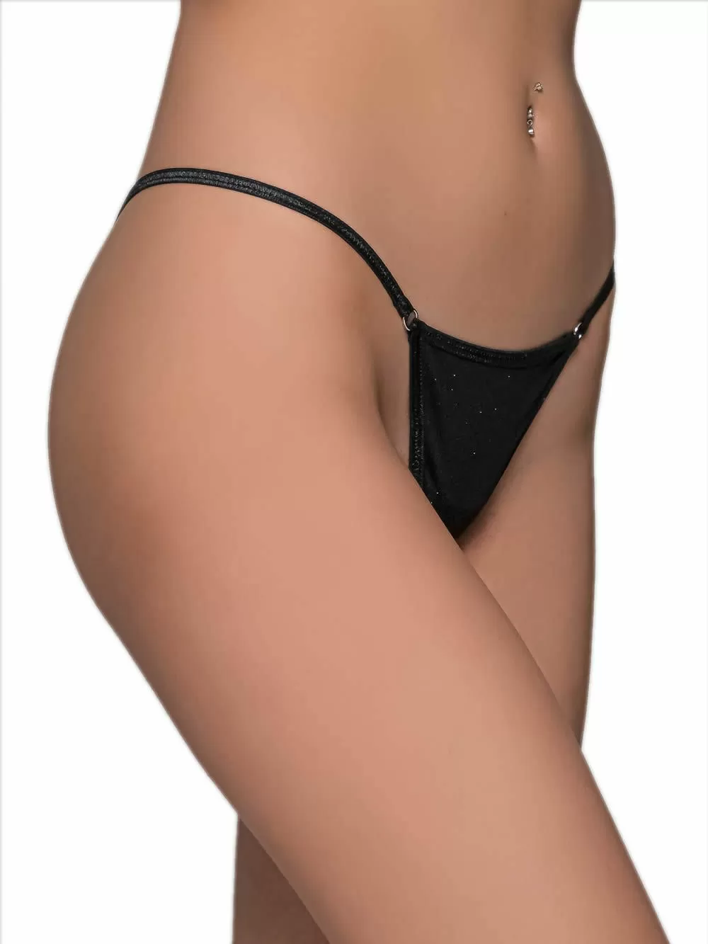 MILENA BY PARIS G-String - Σατινέ Λαμπερό Ύφασμα Strass