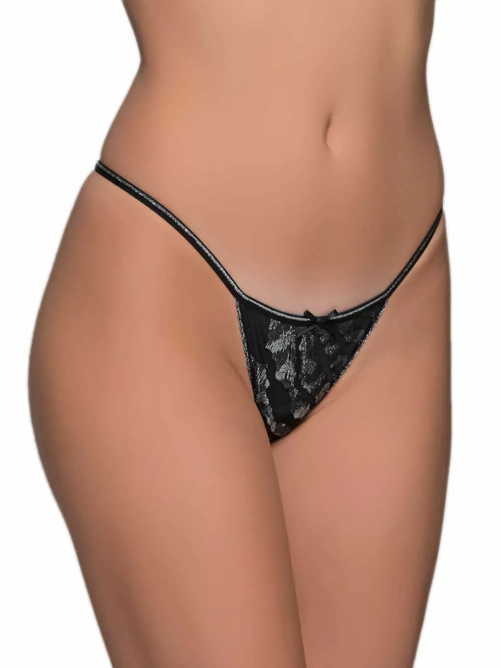 MILENA BY PARIS G-String - Ανάγλυφο Σχέδιο Βελούδο - Λαμπερές Λεπτομέρειες