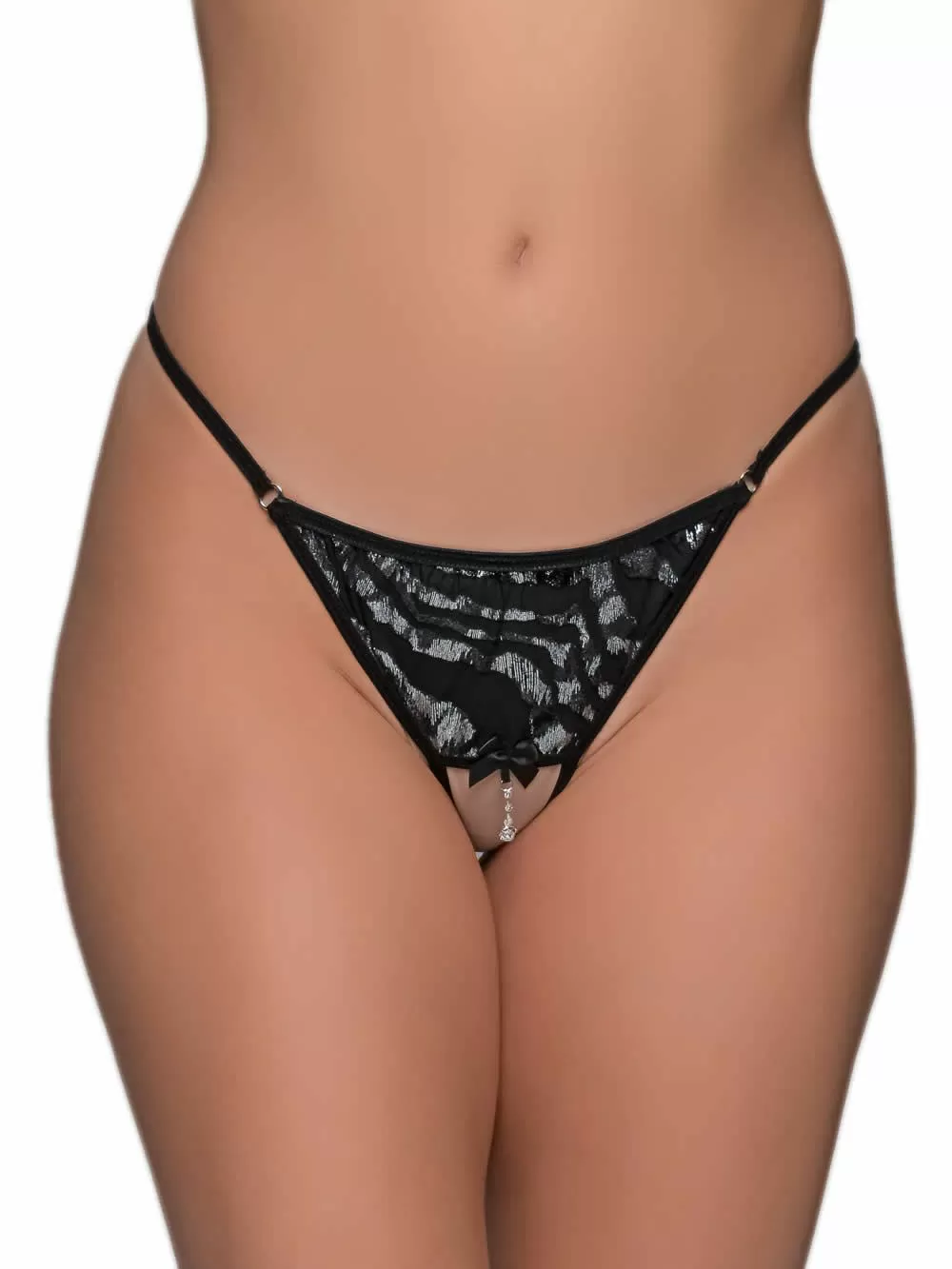 MILENA BY PARIS String - Σατινέ Διαφάνεια & Λαμπερό Σχέδιο - Ανοιχτό στο Καβάλο