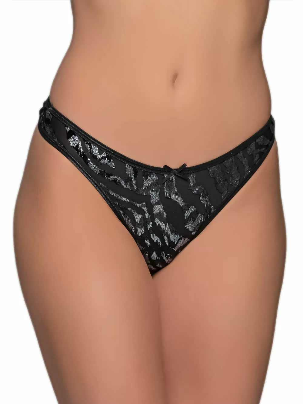 MILENA BY PARIS G-String - Ανάγλυφο Σχέδιο Βελούδο - Λαμπερές Λεπτομέρειες