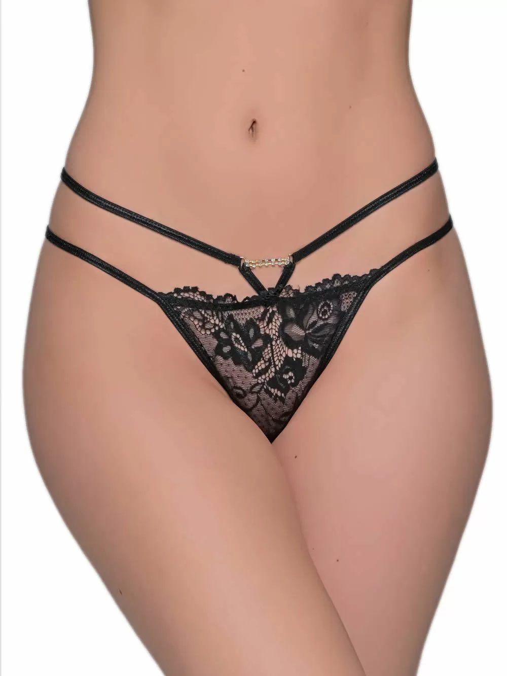 MILENA BY PARIS String - Floral Δαντέλα & Strass