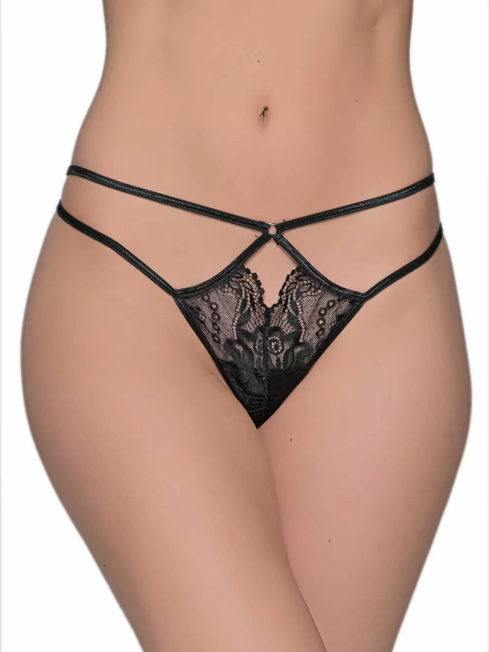 MILENA BY PARIS String Tanga - Floral Δαντέλα & Λωρίδες