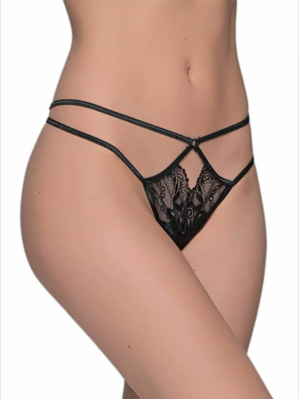 MILENA BY PARIS String Tanga - Floral Δαντέλα & Λωρίδες