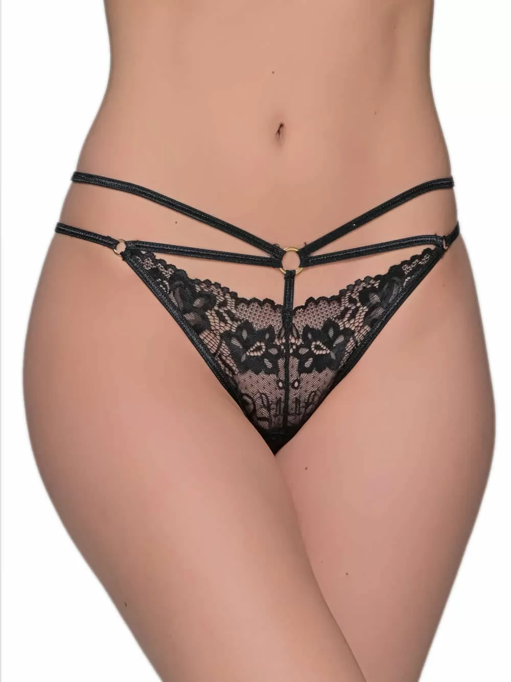 MILENA BY PARIS String- Floral Δαντέλα & Λωρίδες