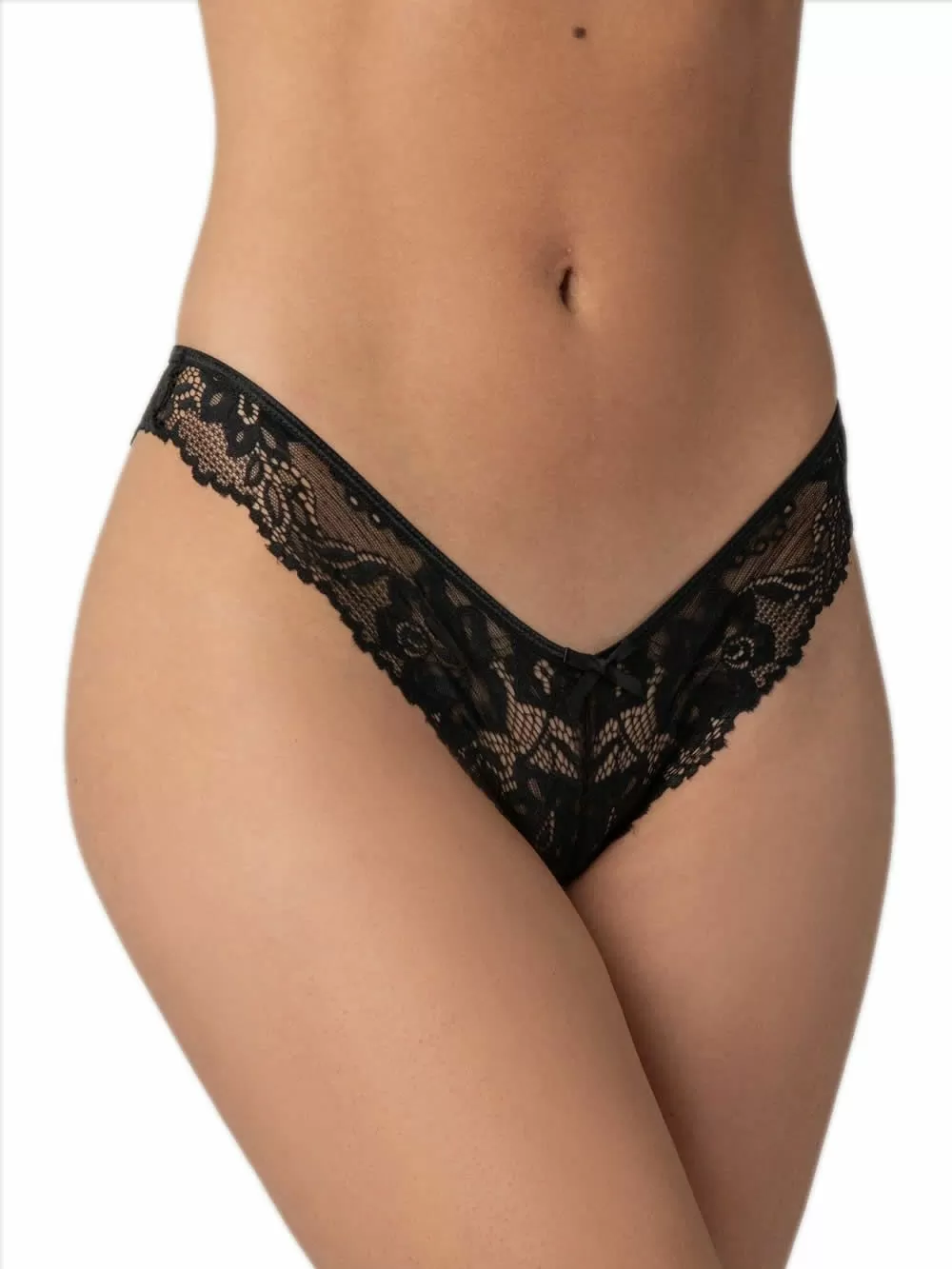 MILENA BY PARIS Brazilian Slip - Floral Δαντέλα & Σατέν Φιογκάκι