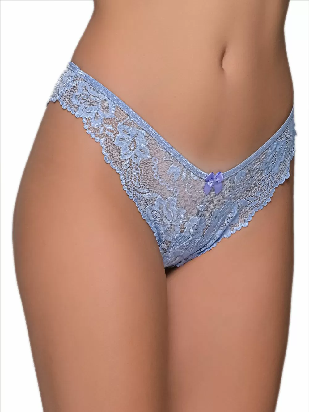 Σλιπ Brazil Milena Floral με Δαντέλα & V-Cut – Λιλά