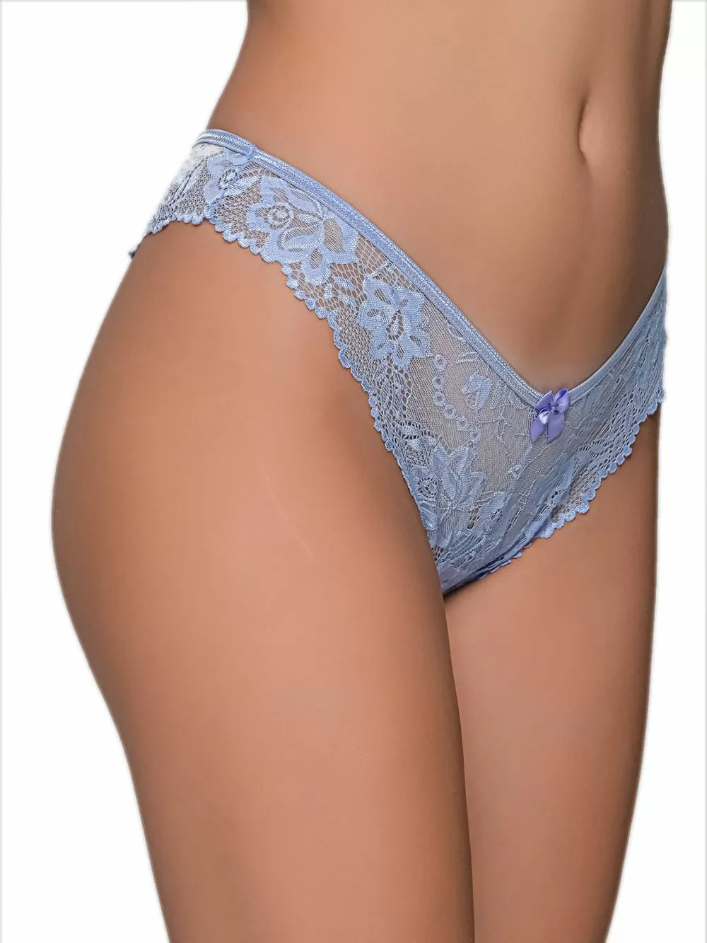 Σλιπ Brazil Milena Floral με Δαντέλα & V-Cut – Λιλά