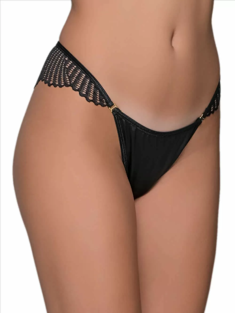 MILENA BY PARIS Brazilian Slip - Απαλό Σατέν & Πλεχτή Δαντέλα