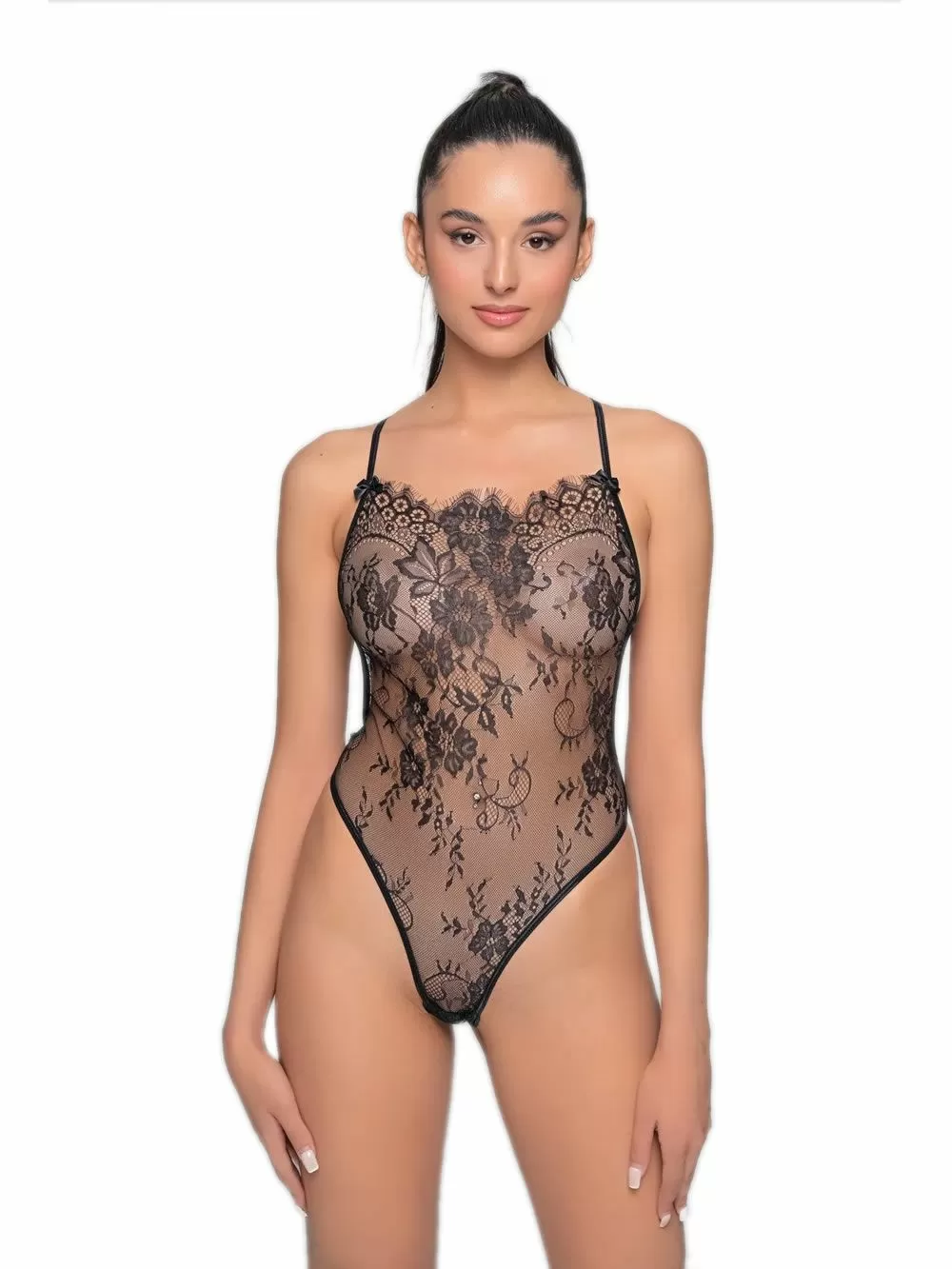 MILENA BY PARIS Κορμάκι String - Floral Δαντέλα 