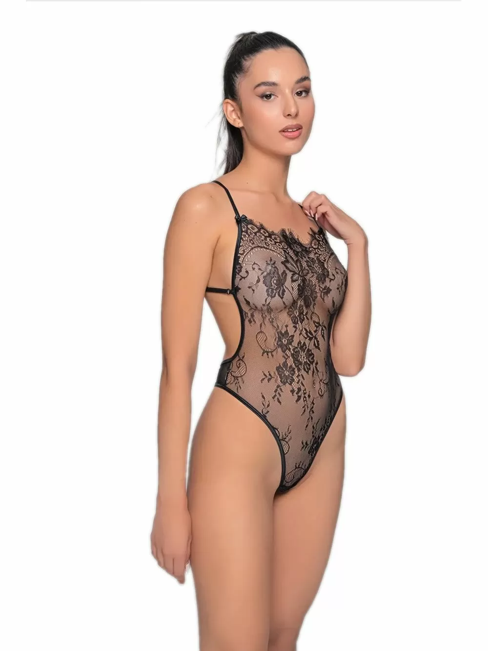 MILENA BY PARIS Κορμάκι String - Floral Δαντέλα 