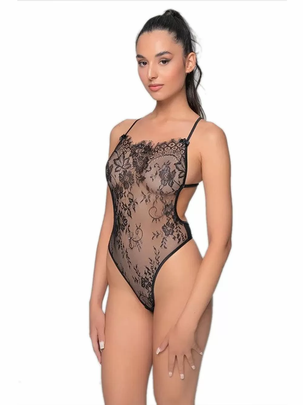 MILENA BY PARIS Κορμάκι String - Floral Δαντέλα 