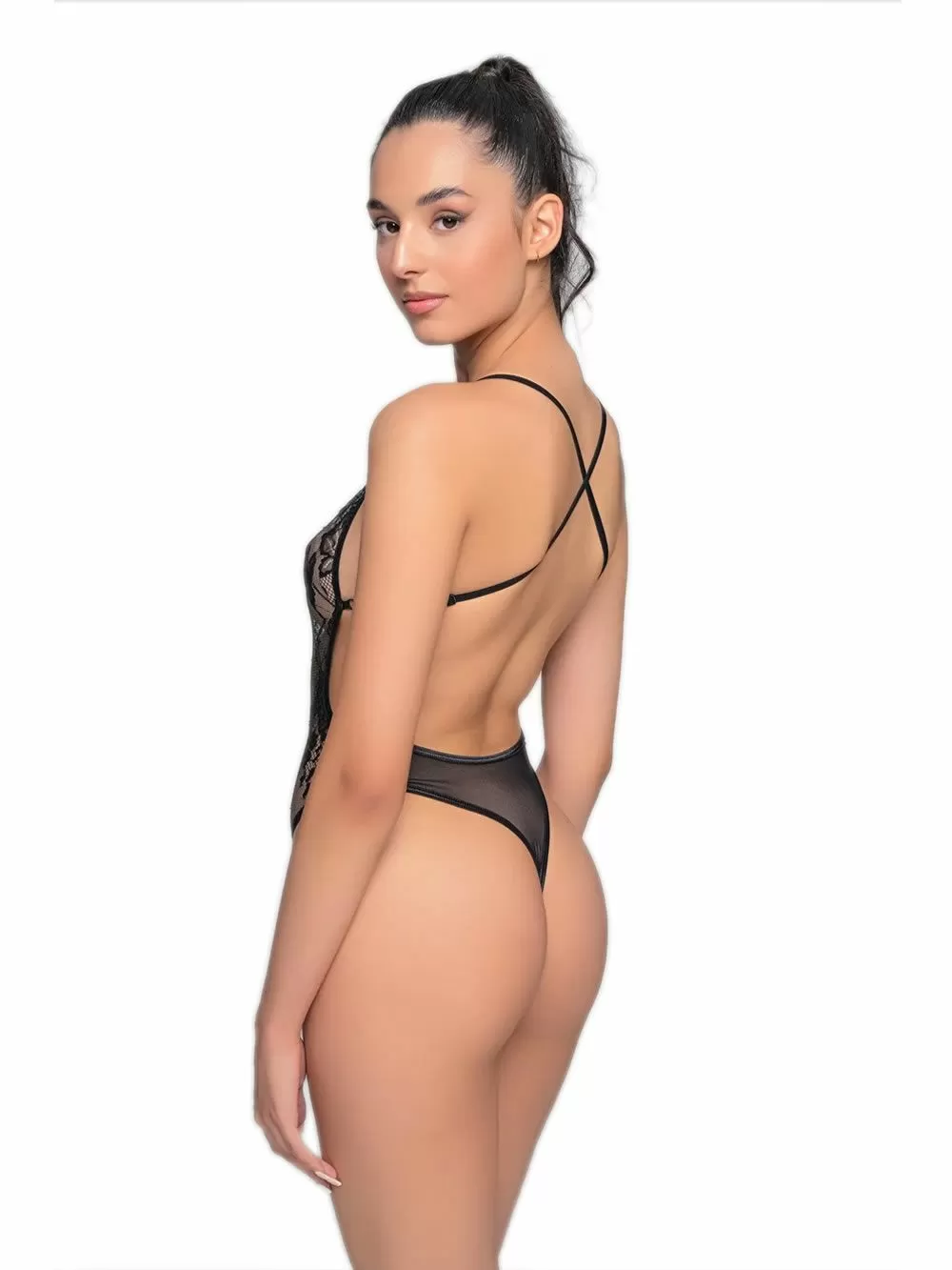 MILENA BY PARIS Κορμάκι String - Floral Δαντέλα 