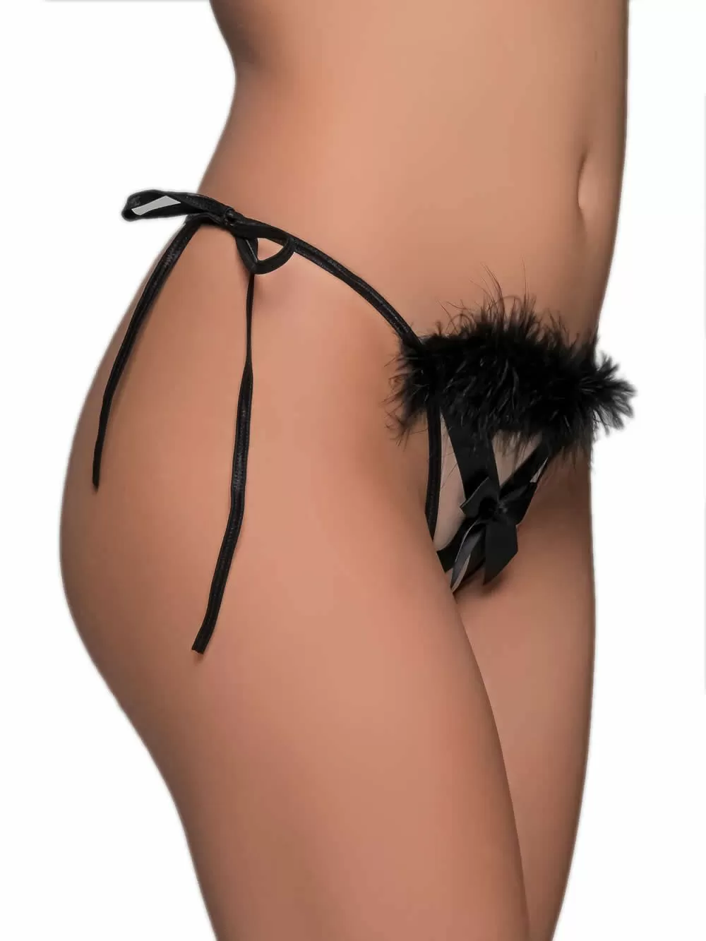 MILENA BY PARIS G-String - Πούπουλα & Σατέν Λωρίδες - Χωρίς Καβάλο