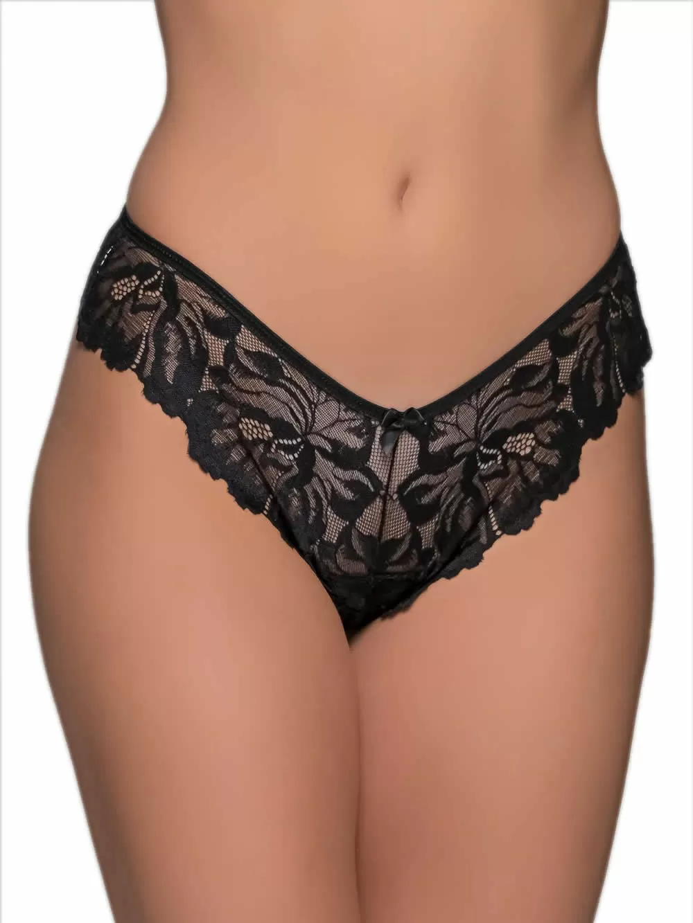 MILENA BY PARIS Brazilian Slip - Floral Δαντέλα & Χρυσή Αλυσίδα