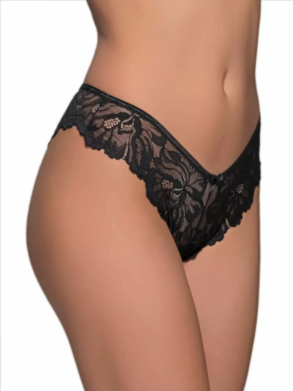 MILENA BY PARIS Brazilian Slip - Floral Δαντέλα & Χρυσή Αλυσίδα