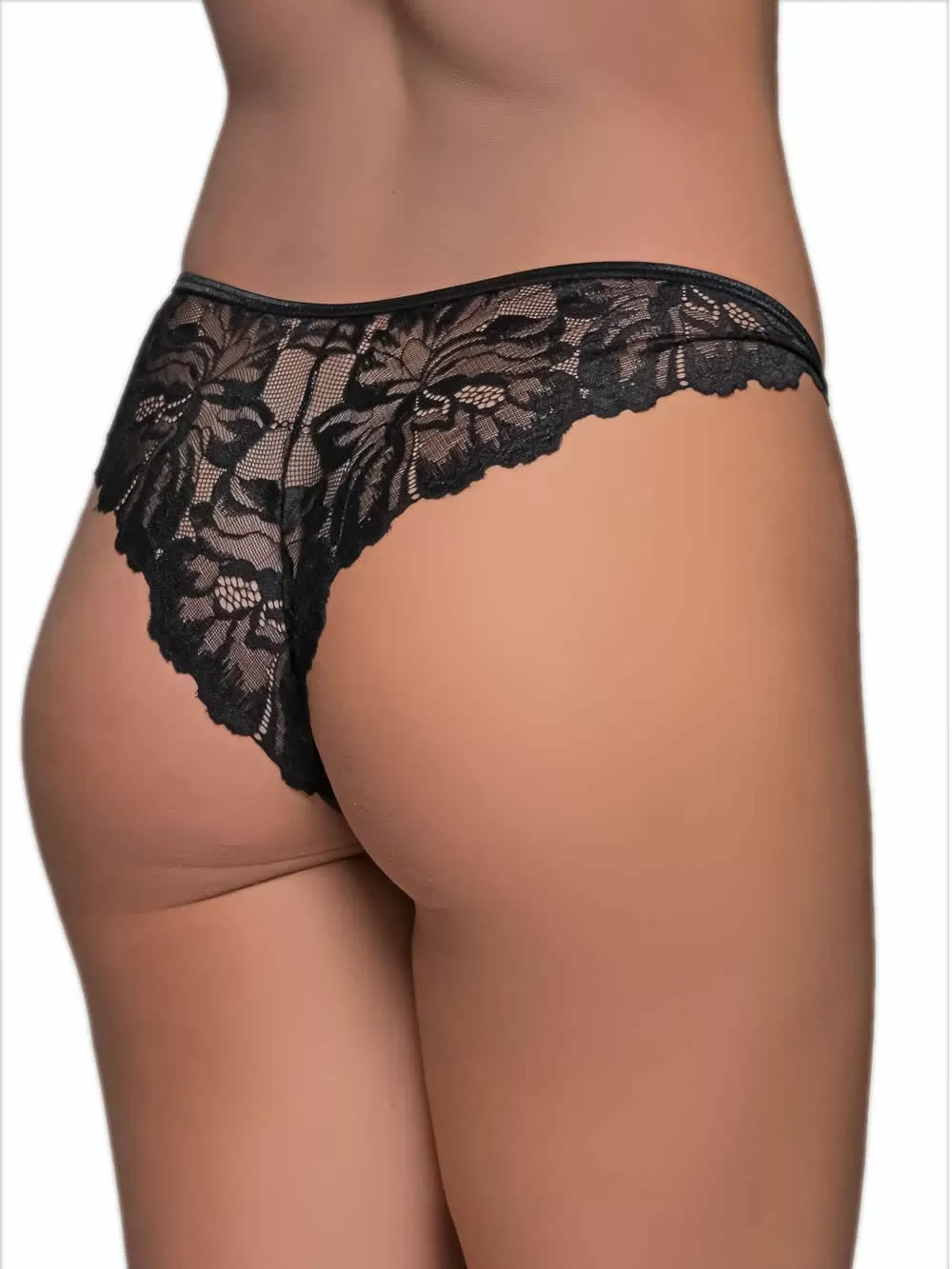 MILENA BY PARIS Brazilian Slip - Σατινέ Ύφασμα & Δαντέλα 