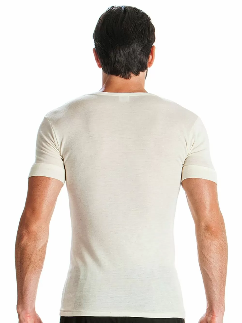 Μάλλινη Ανδρική Φανέλα Minerva με Κοντό Μανίκι - 100% Αγνό Μαλλί 