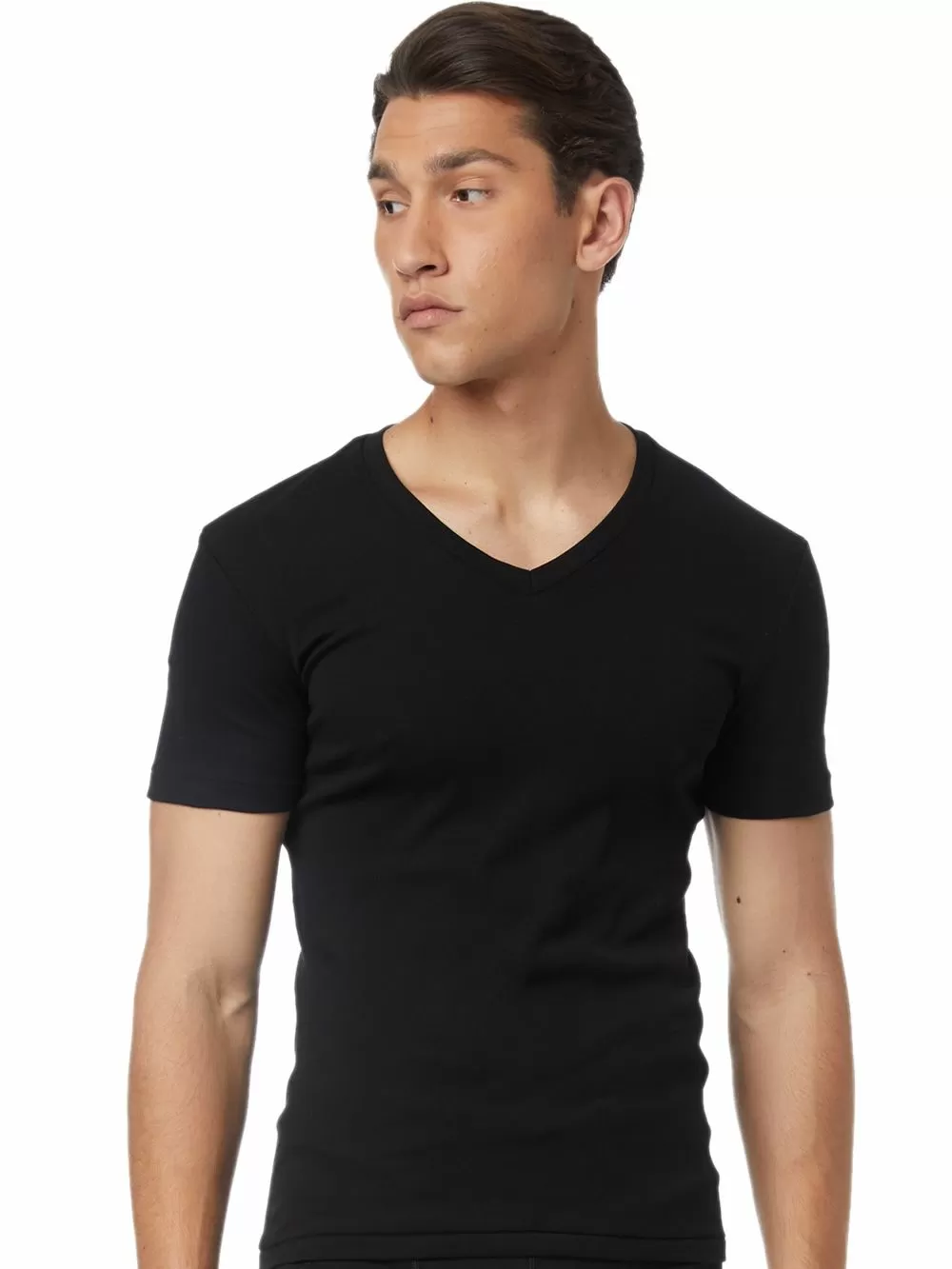 Minerva MicroCotton Αντρική Φανέλα T-Shirt Comfort Σχήμα V - Συσκευασία με 2