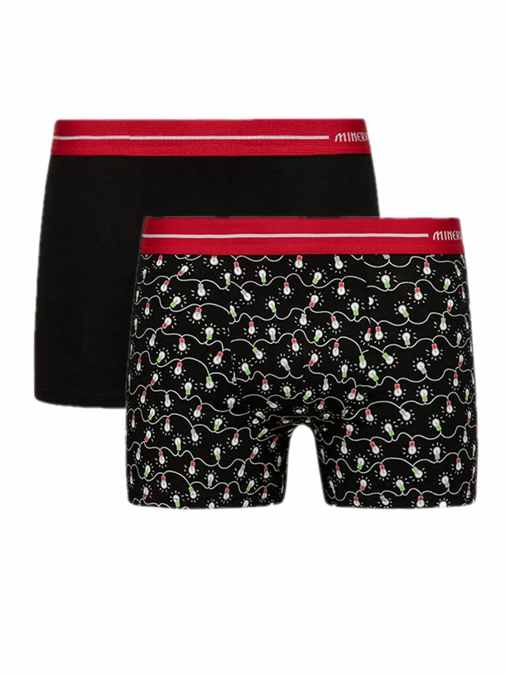 Ανδρικό Μπόξερ MINERVA Lights Out - Ελαστικό Βαμβάκι - Πακέτο με 2 