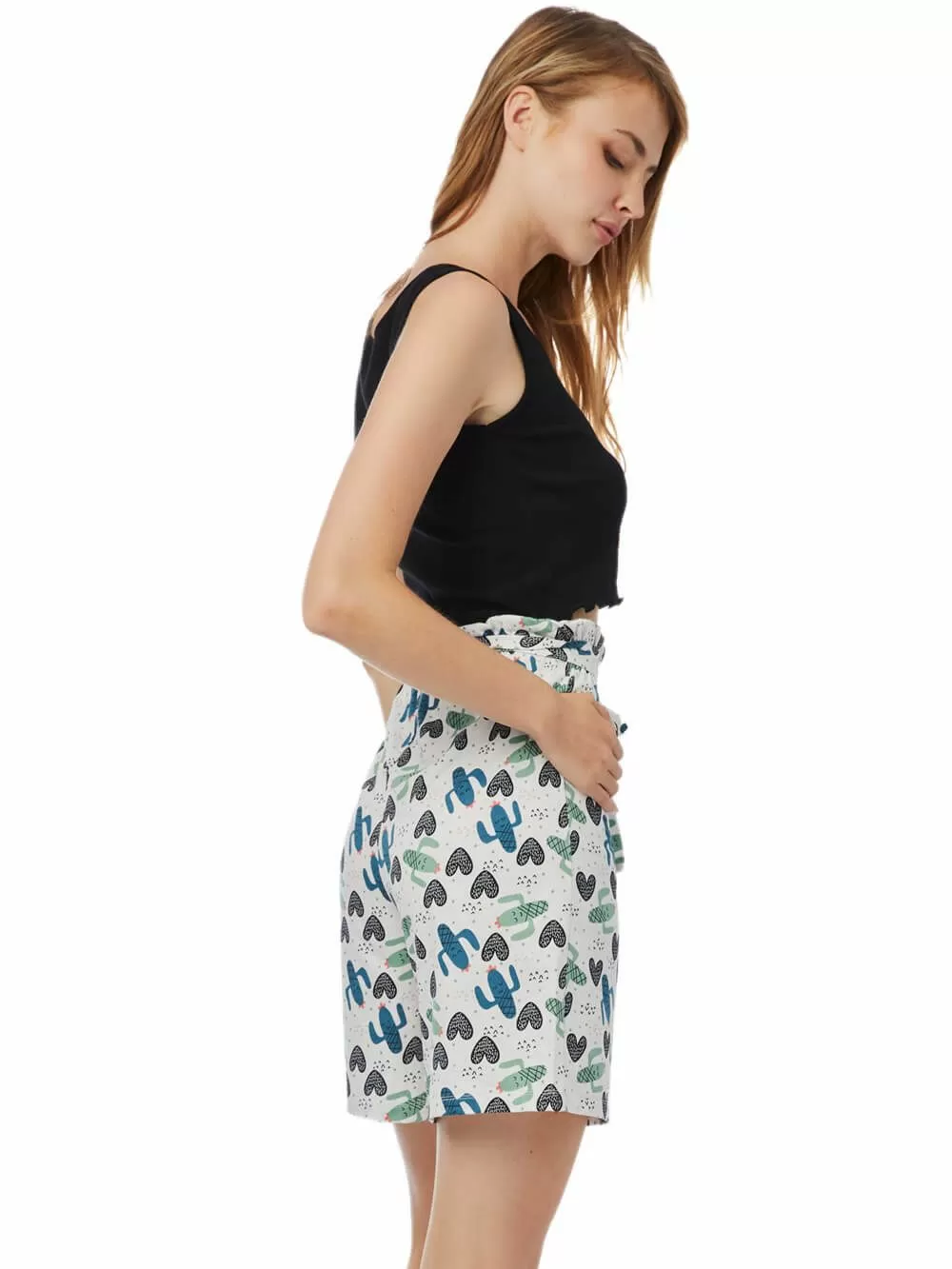 Γυναικεία Πυτζάμα MINERVA Σορτς & Crop Top- 100% Βαμβακερή 