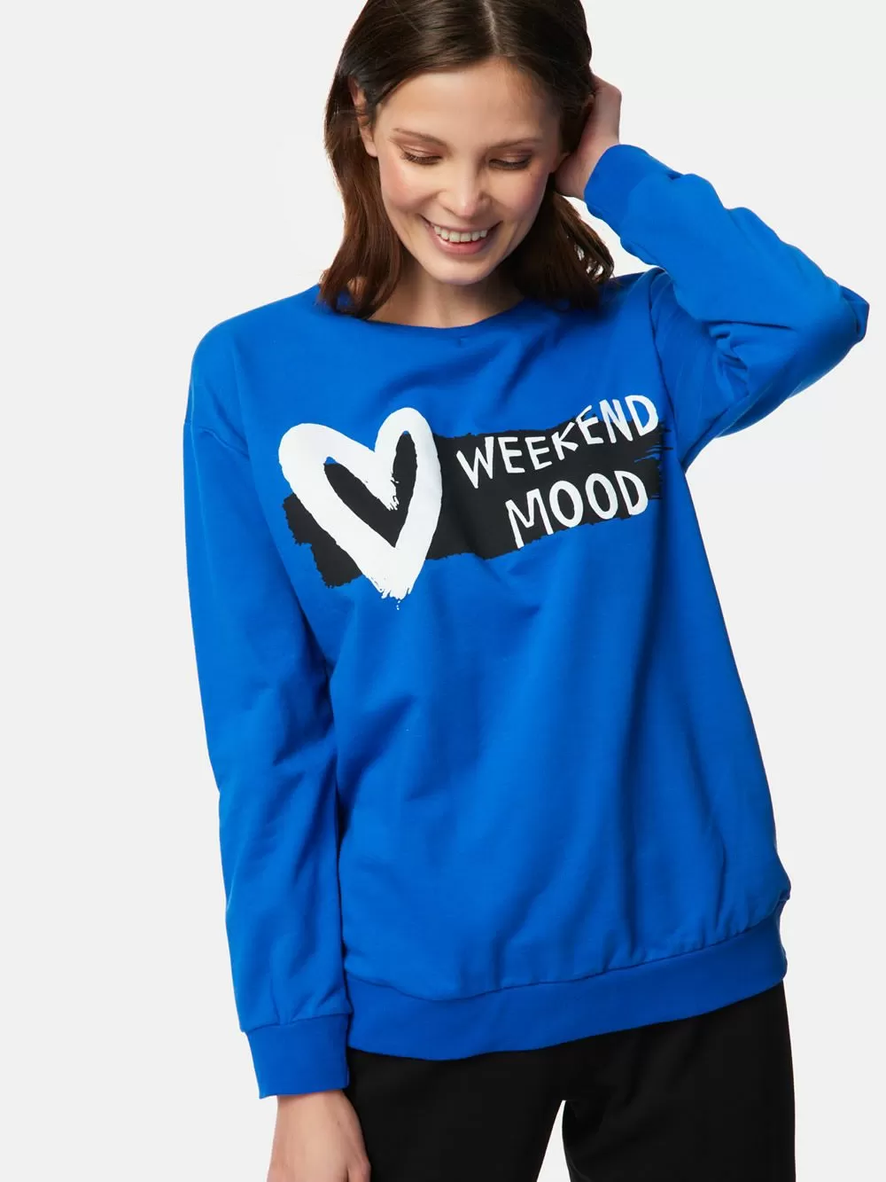 Γυναικεία Πυτζάμα MINERVA Love Φούτερ - 100% Βαμβάκι Interlock