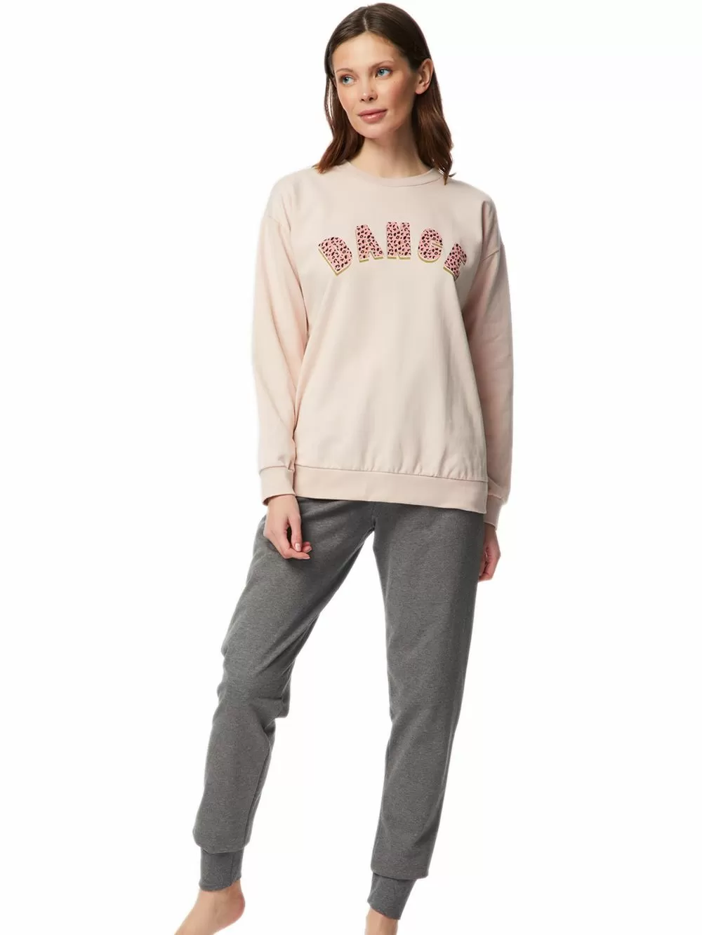 Γυναικεία Πυτζάμα MINERVA Dance Φούτερ - 100% Βαμβάκι Interlock