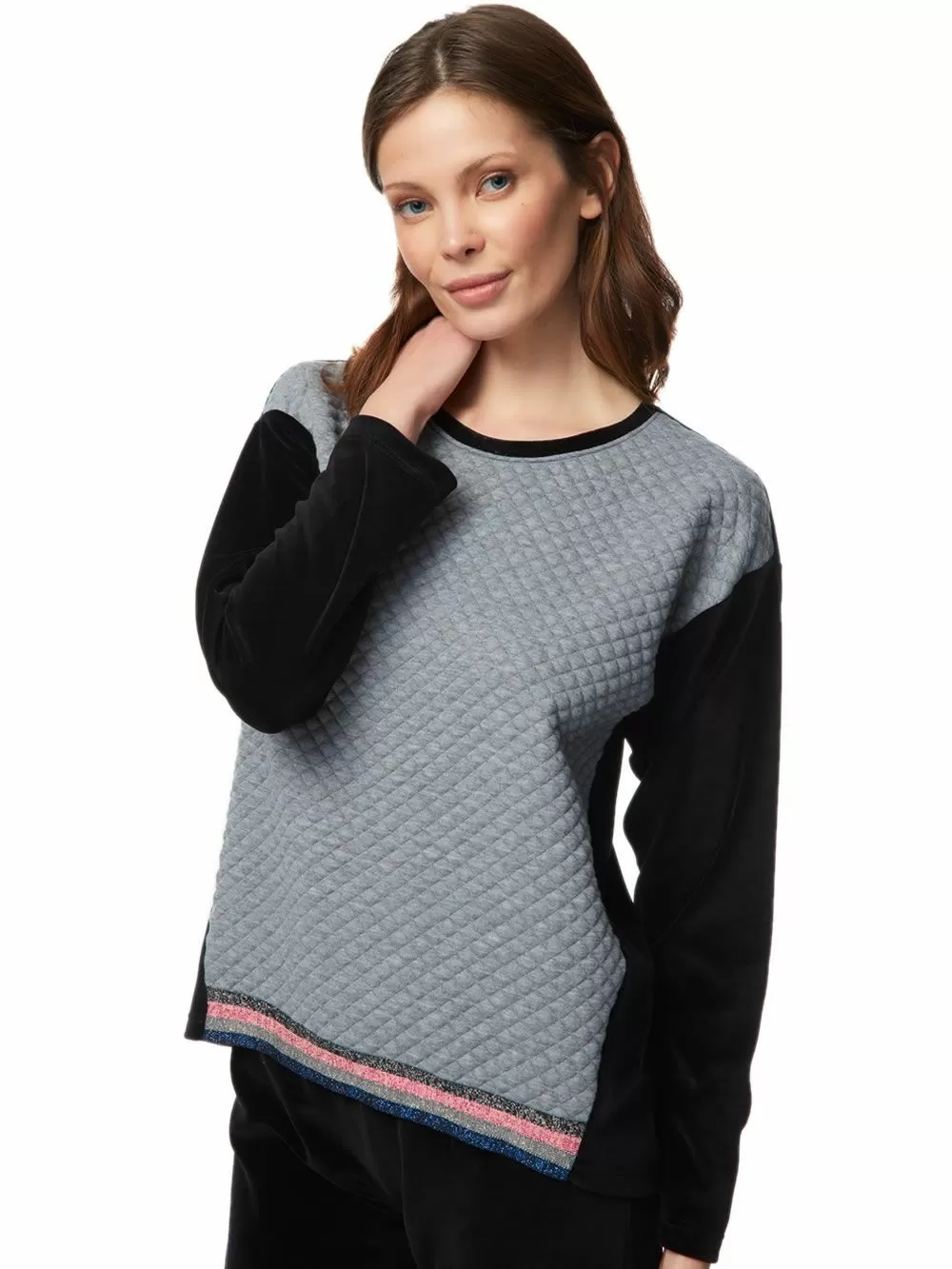 Γυναικεία Πυτζάμα MINERVA Καπιτονέ & Βελούδο - Lurex