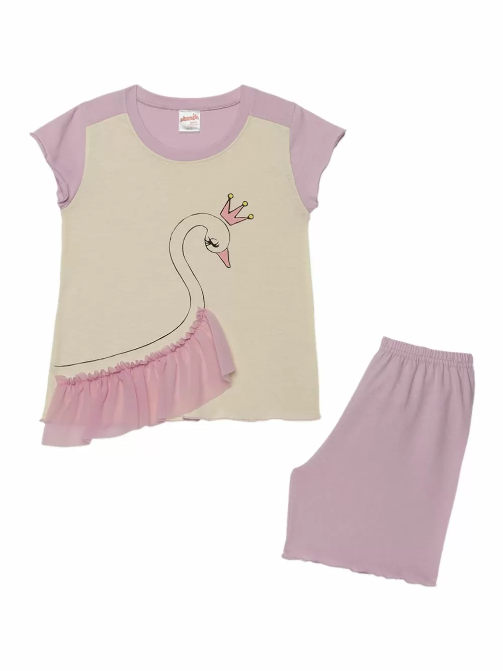 Βρεφική Πυτζάμα MINERVA Swan - 100% Αγνό Βαμβάκι