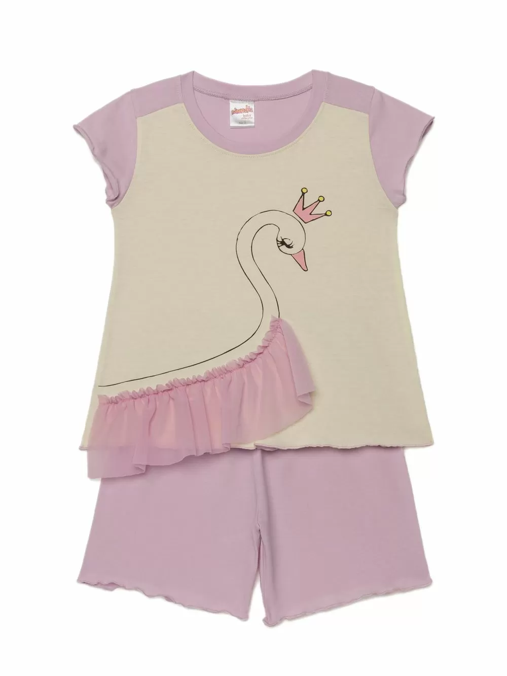 Βρεφική Πυτζάμα MINERVA Swan - 100% Αγνό Βαμβάκι