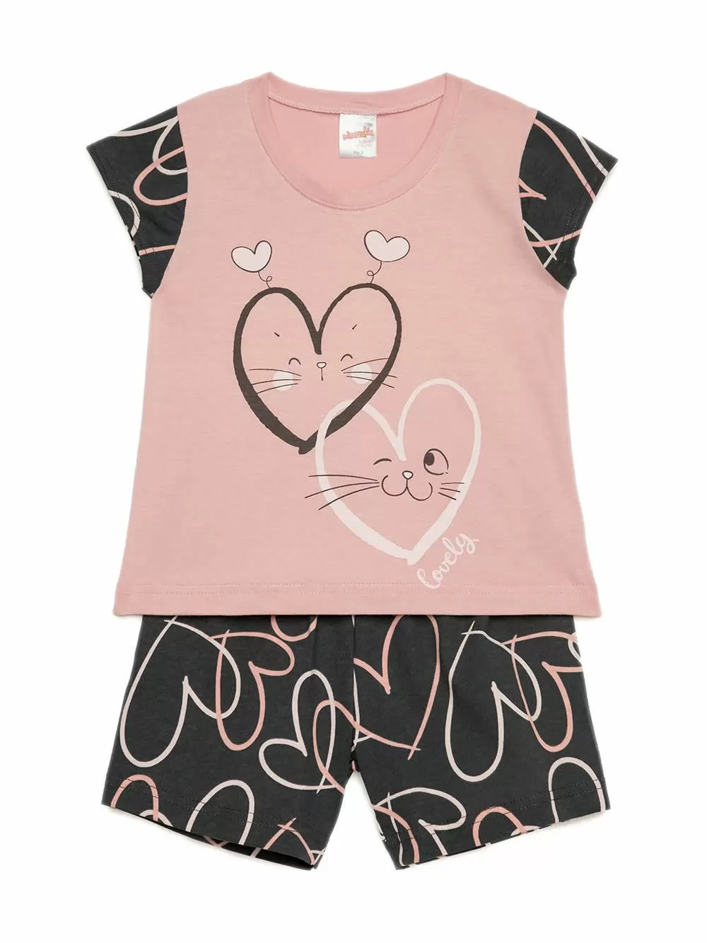 Βρεφική Πυτζάμα MINERVA για Κορίτσι Lovely Cats - 100% Αγνό Βαμβάκι