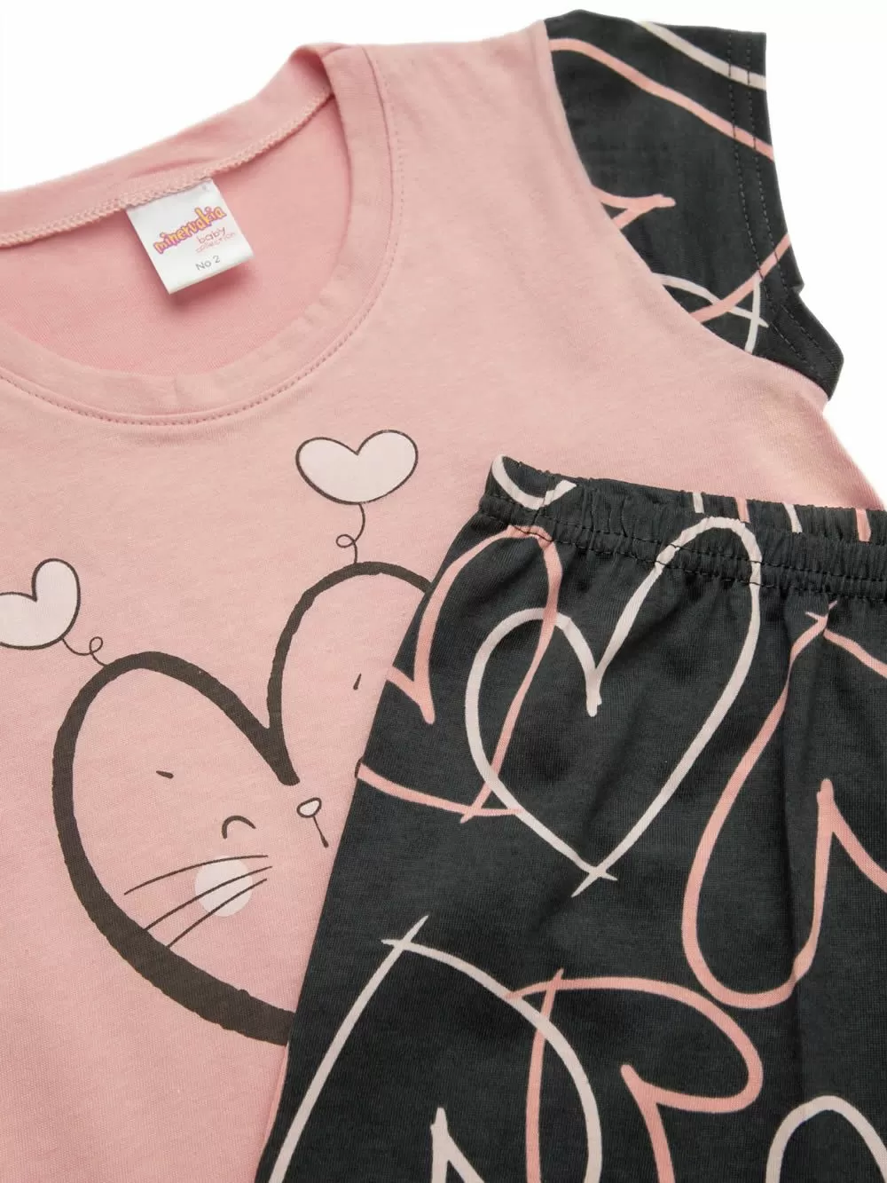 Βρεφική Πυτζάμα MINERVA για Κορίτσι Lovely Cats - 100% Αγνό Βαμβάκι