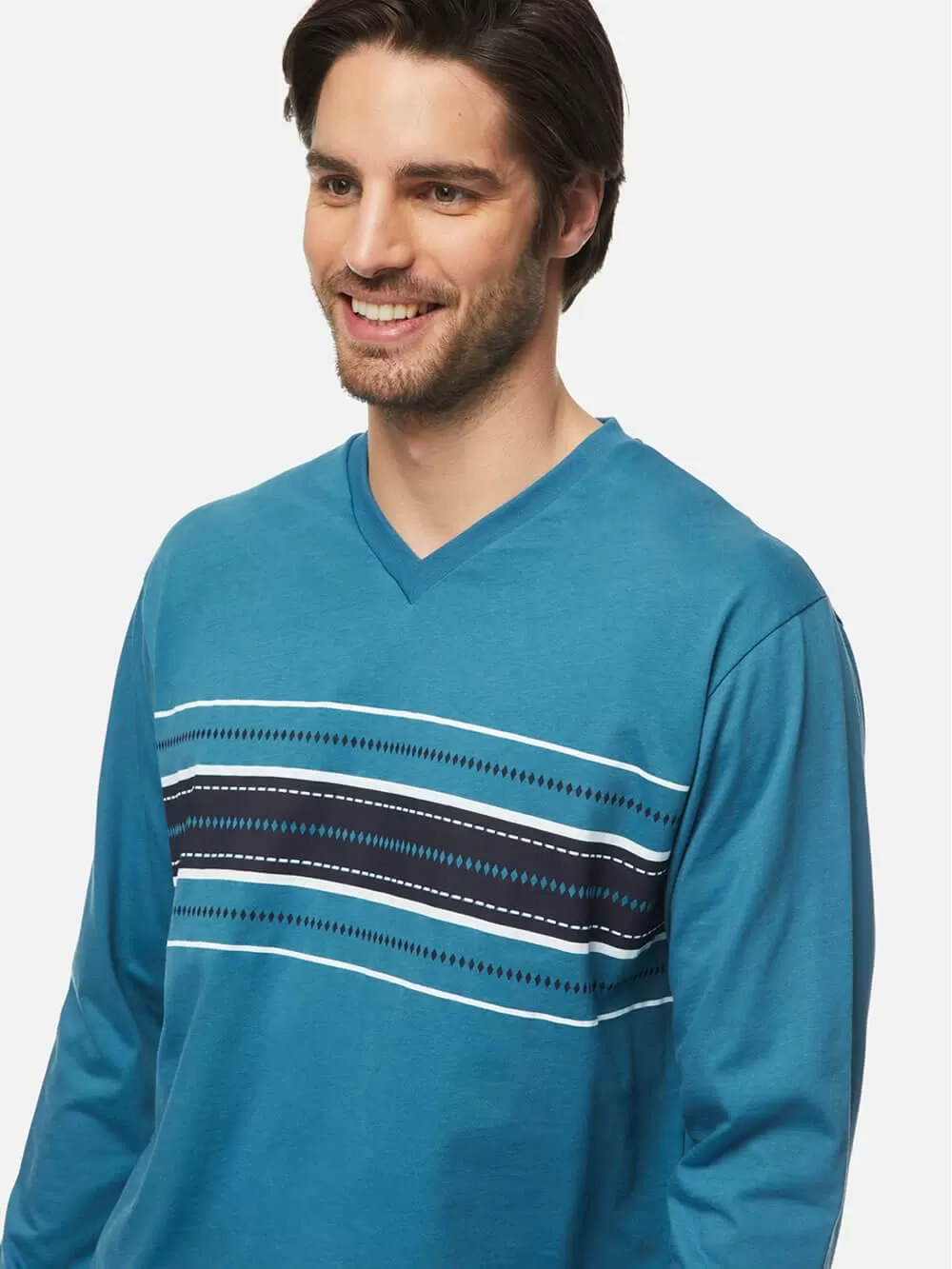 Ανδρική Πυτζάμα MINERVA STRIPE - 100% Βαμβάκι Interlock