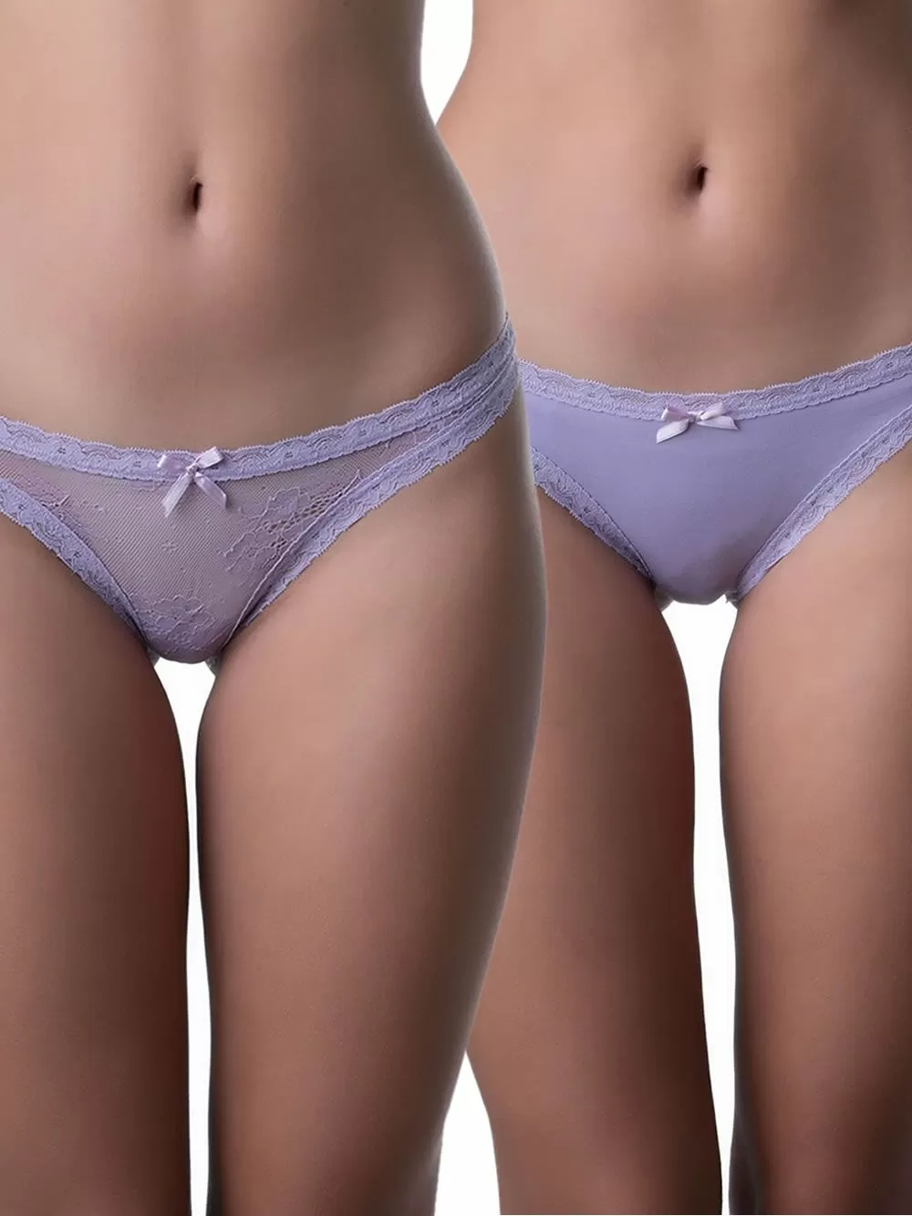 Σλιπ Mini Minerva - Χαμηλό & Κοφτό - Δαντελένιο Σχέδιο - 2 Τεμάχια 