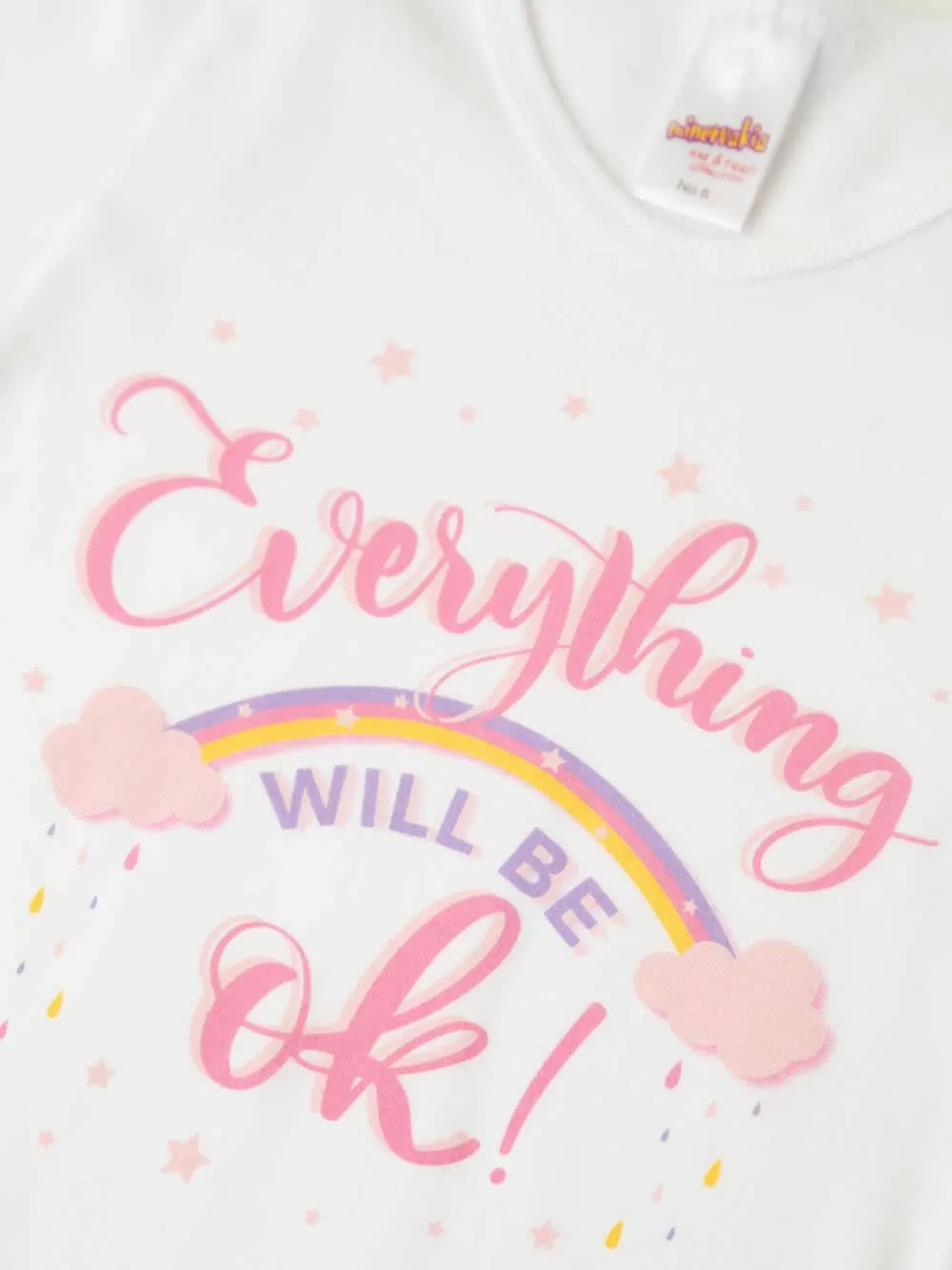 Εφηβική Φανέλα MINERVA Rainbow για Κορίτσι - Κοντό Μανίκι - 100% Βαμβακερή 