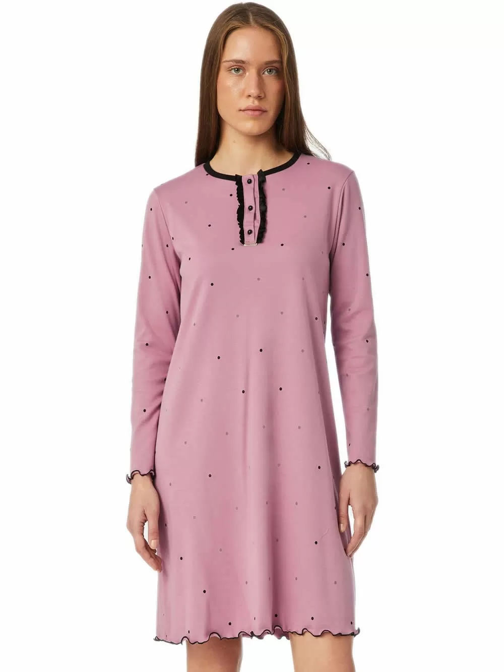 Γυναικείο Νυχτικό MINERVA Dots - Νέα Μαμά - 100% Βαμβακερό 