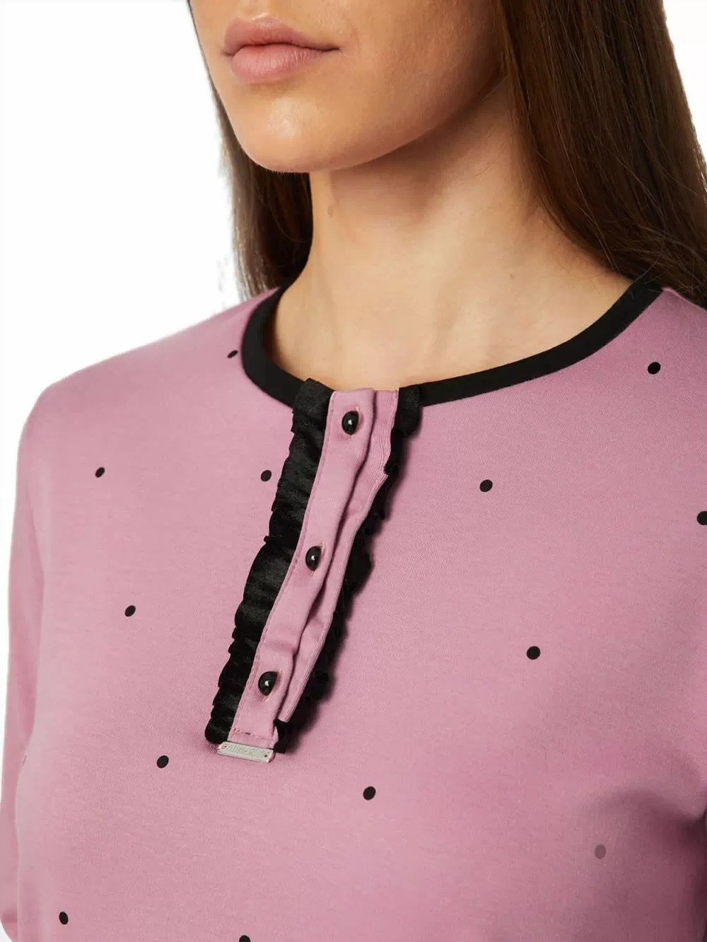 Γυναικείο Νυχτικό MINERVA Dots - Νέα Μαμά - 100% Βαμβακερό 