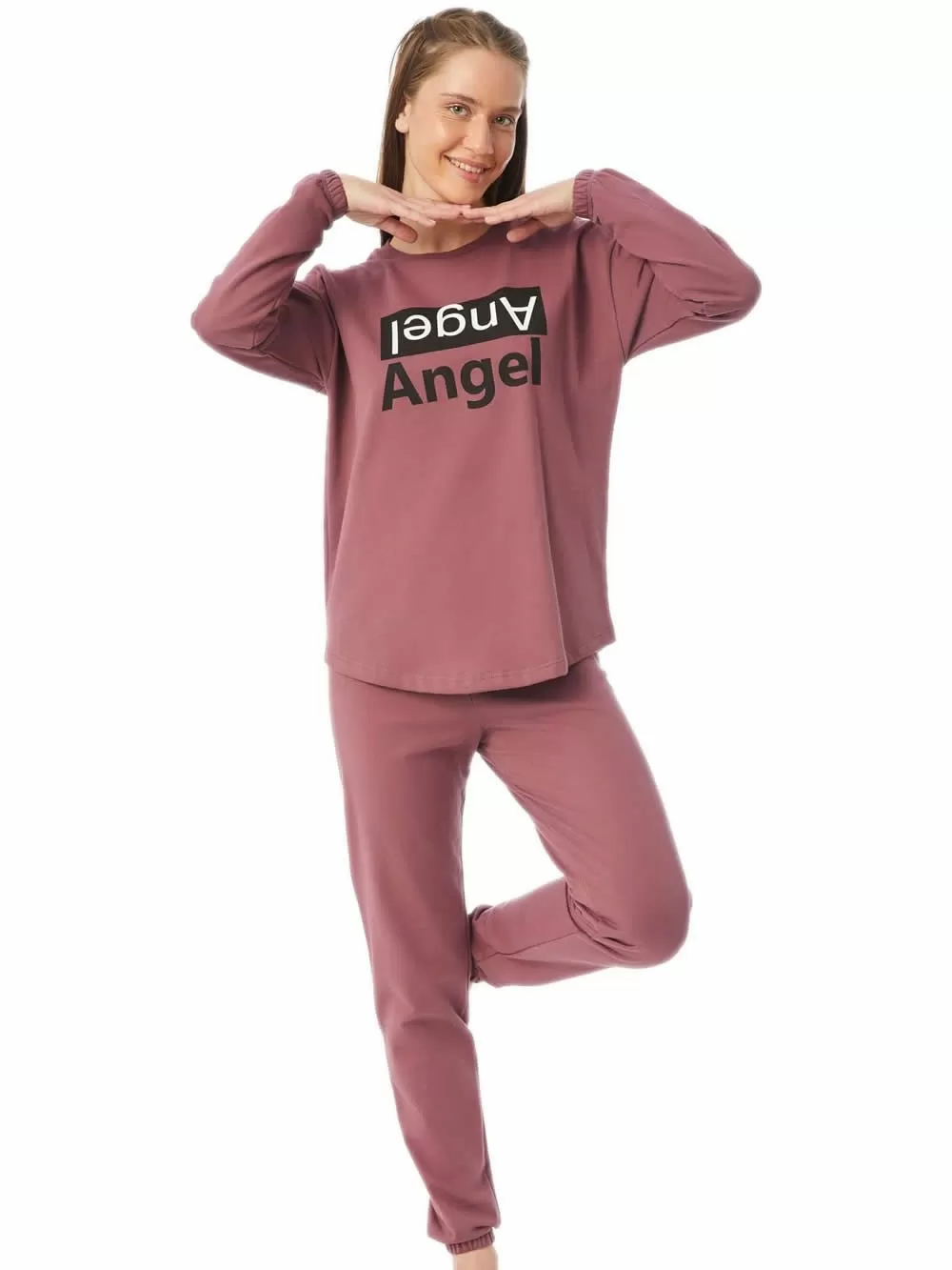 Γυναικεία Πυτζάμα MINERVA ANGEL Φούτερ - 100% Βαμβάκι Interlock
