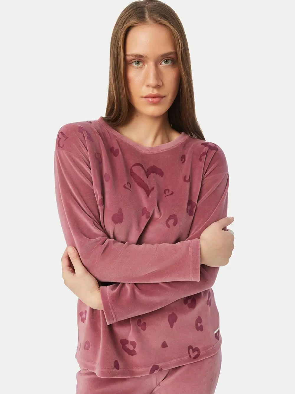 Πυτζάμα Γυναικεία MINERVA Velvet Animal Print - Απαλό Βελούδο - Extra Ζεστή 