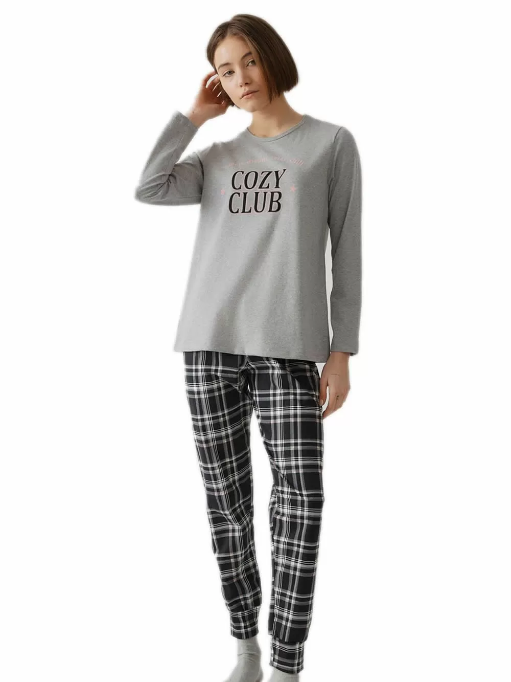 Γυναικεία Πυτζάμα MINERVA Cosy Club - 100% Βαμβάκι Interlock