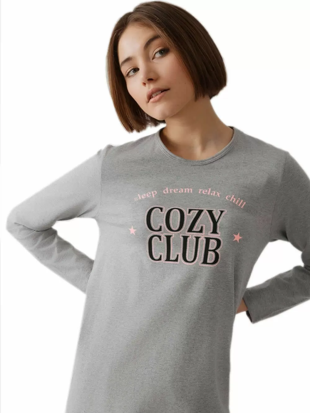 Γυναικεία Πυτζάμα MINERVA Cosy Club - 100% Βαμβάκι Interlock