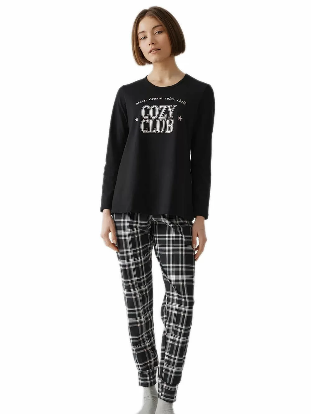 Γυναικεία Πυτζάμα MINERVA Cosy Club - 100% Βαμβάκι Interlock