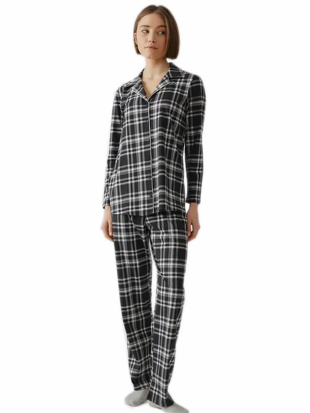 Γυναικεία Πυτζάμα MINERVA Cosy Club - Κουμπιά - 100% Βαμβάκι Interlock