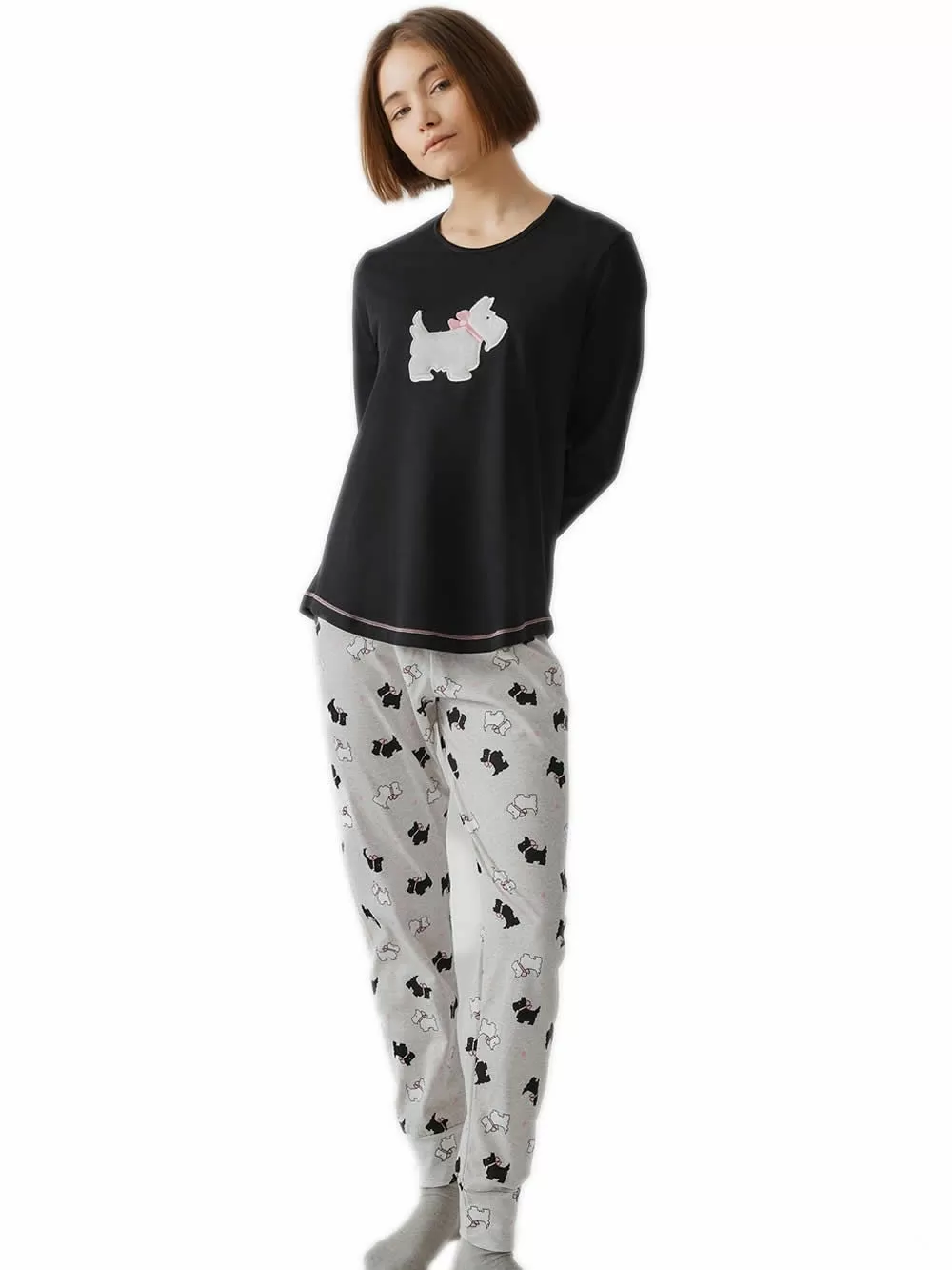 Γυναικεία Πυτζάμα MINERVA Terrier - 100% Βαμβάκι Interlock