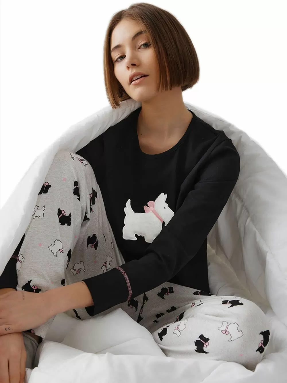 Γυναικεία Πυτζάμα MINERVA Terrier - 100% Βαμβάκι Interlock