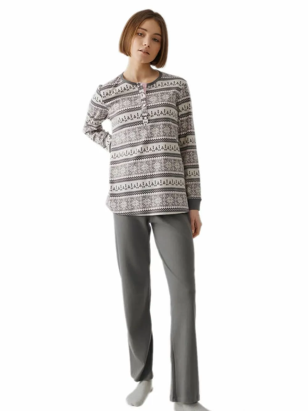 Γυναικεία Πυτζάμα MINERVA Nordic - 100% Βαμβάκι - Νέα Μαμά