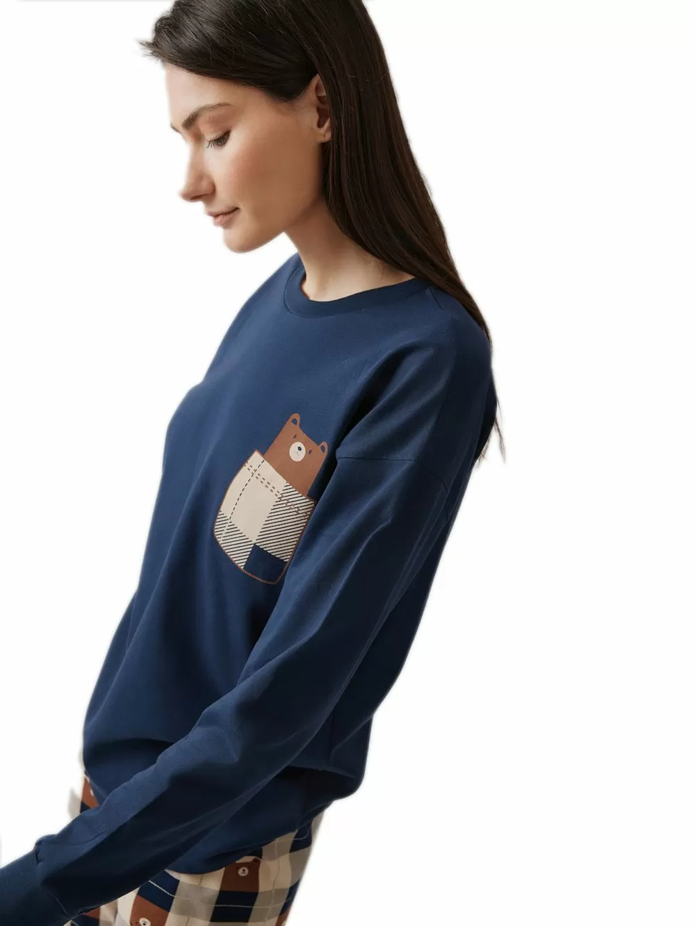 Γυναικεία Πυτζάμα MINERVA Printed Sweat - 100% Βαμβάκι Interlock
