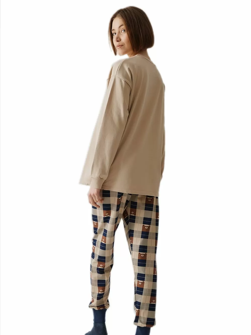 Γυναικεία Πυτζάμα MINERVA Printed Sweat - 100% Βαμβάκι Interlock