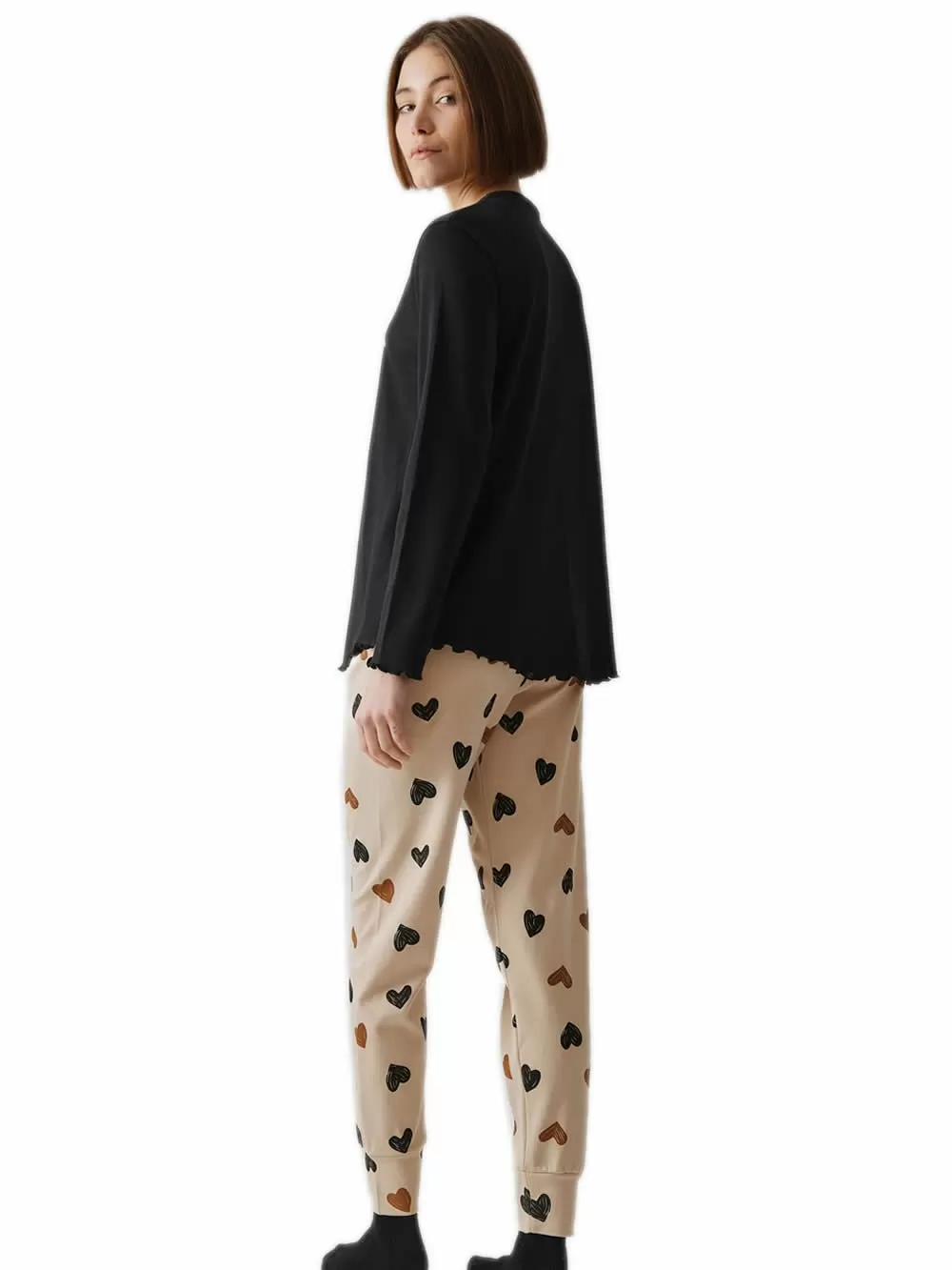 Γυναικεία Πυτζάμα MINERVA Coffee Queen - 100% Βαμβάκι Interlock