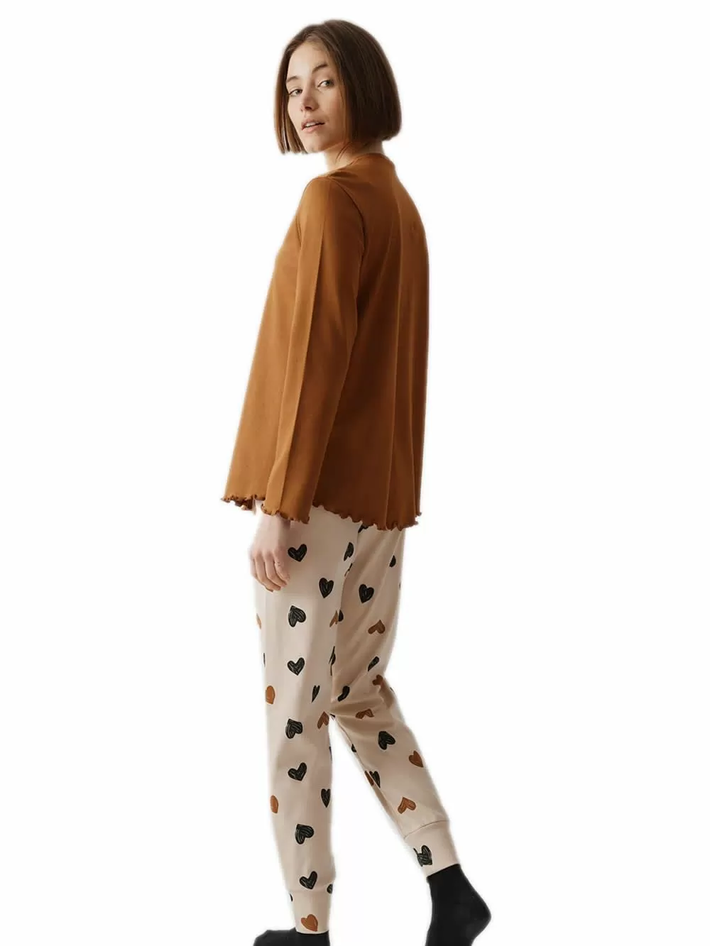 Γυναικεία Πυτζάμα MINERVA Coffee Queen - 100% Βαμβάκι Interlock