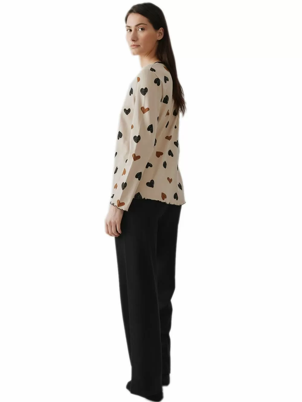 Γυναικεία Πυτζάμα MINERVA Coffee Queen - 100% Βαμβάκι Interlock